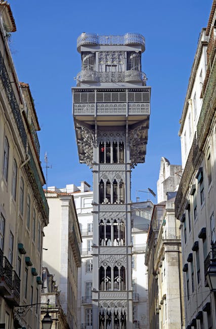 Santa Justa Lift Rua do Ouro street