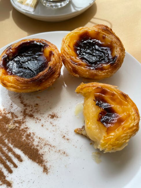 Pastéis de Belém custard closeup